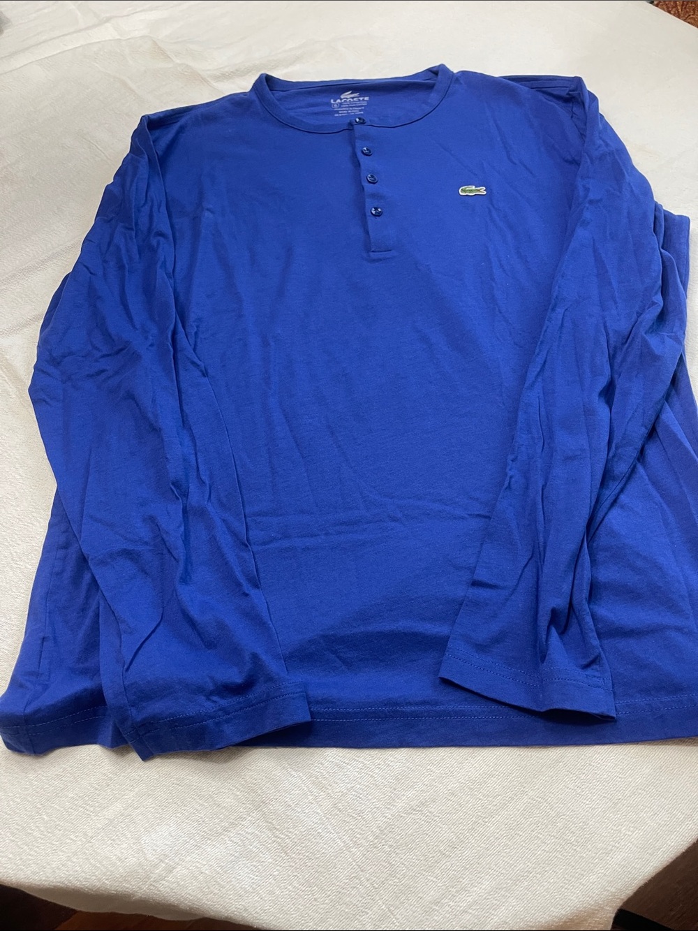 Lacoste Men’s Cobalt Blue Long-Sleeve Henley Shirt